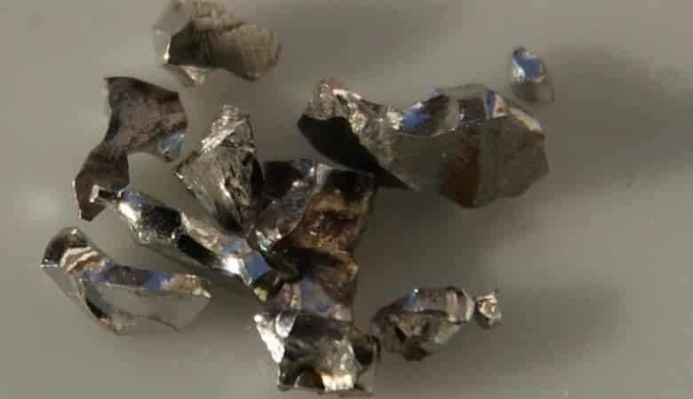 Pieces of pure iridium 1 gram. Original size 0.1 0.3 cm each.