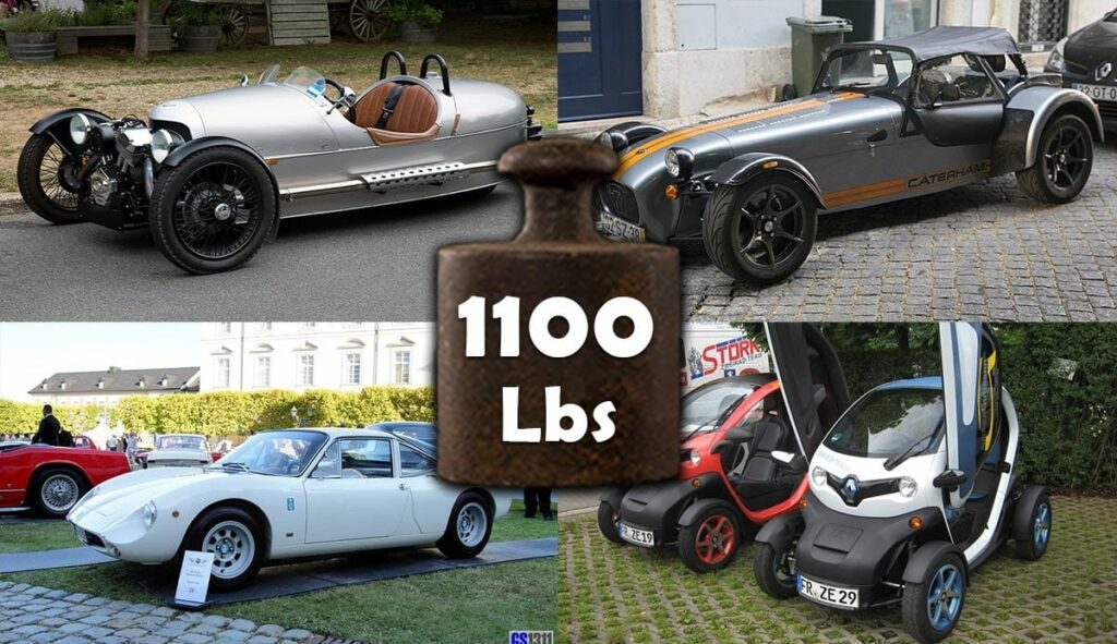 Cars that weight 1100 pounds
