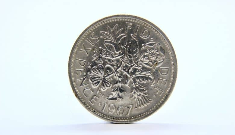 British sixpence 2 grams