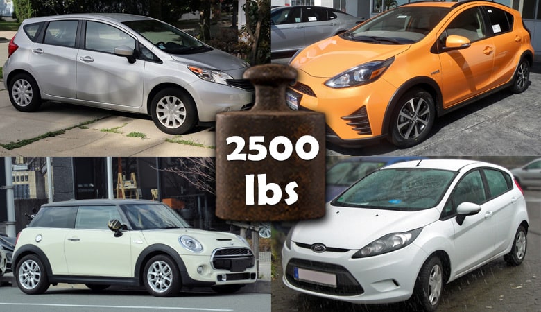 cars that weigh 2500 lbs