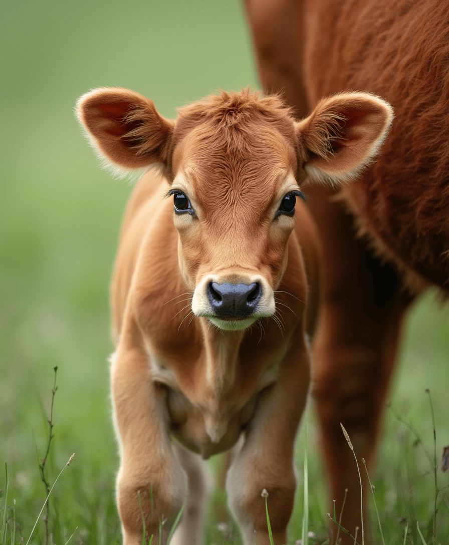 a calf standing in a field